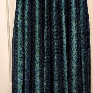 Teal Patterned Maxi Skirt *Sheer* - Med.